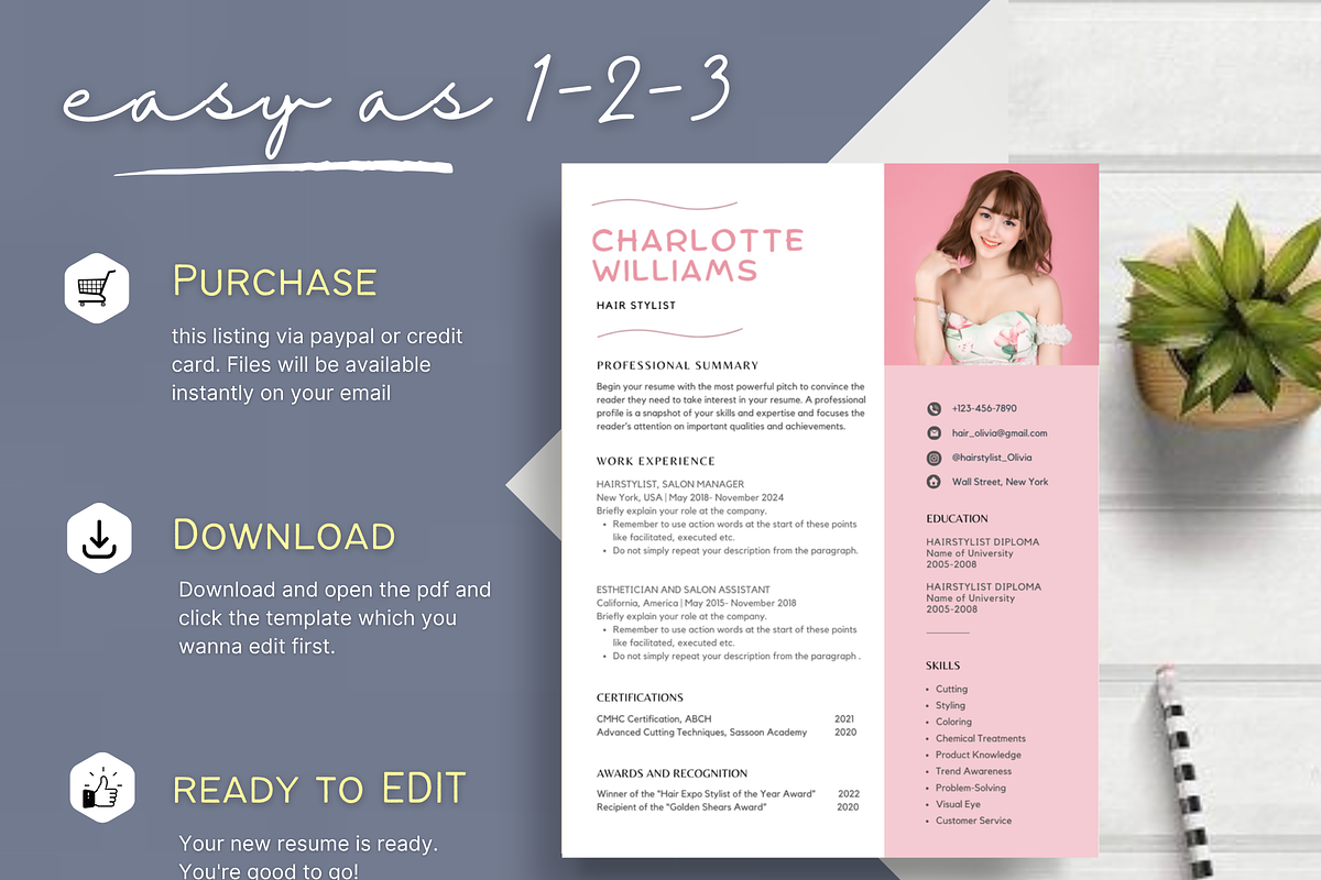 Hair Stylist Resume CV Template, a Resume Template by Climbwithelevator (Photo 7 of 7)