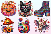 Groovy Halloween Day Clipart., a Graphic by CitraGraphics (Thumbnail 2 of 4)