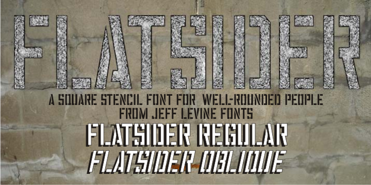 Flatsider JNL, a Sans Serif Font by Jeff Levine Fonts