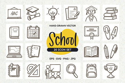School Icon Set, an Outline Icon by insemar