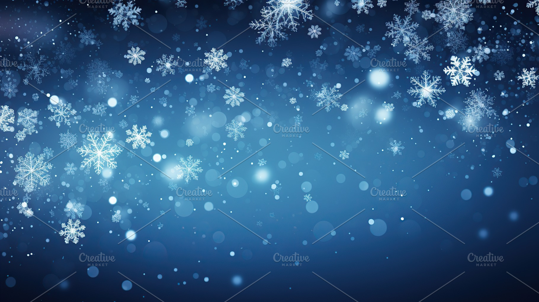 Winter concept. Falling snow on blue pastel background, a Background Photo by AlyaAnd