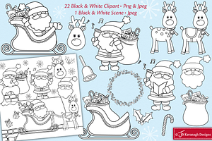 Christmas Clipart, Santa Clipart C53