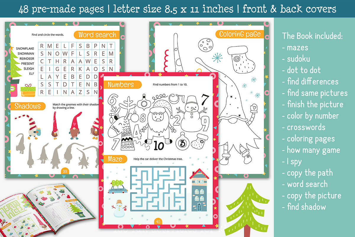 Christmas Activity & Coloring Book, an Education Illustration by Nursery Art (Photo 2 of 9)