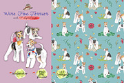 Wire Fox Terrier Clipart With Paper, an Animal Illustration by VianneArt (Thumbnail 1 of 7)