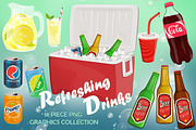 Refreshing Drinks Graphics Set, a Food Illustration by Dapper Dudell (Thumbnail 1 of 3)