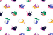 Cute, funny snails set + backgrounds, an Animal Illustration by PaperTrident (Thumbnail 24 of 26)