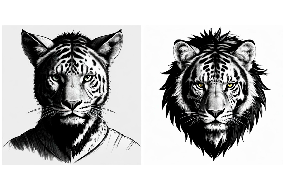 Tiger head tattoo design, an Animal Illustration by IrySha (Photo 2 of 4)