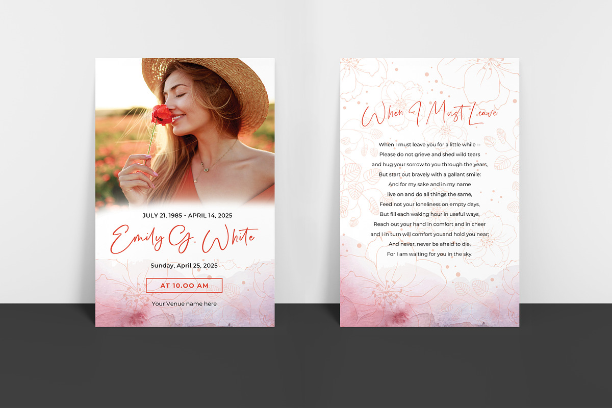 Funeral Program And Prayer Card, a Brochure Template by crazyOWL (Photo 6 of 7)