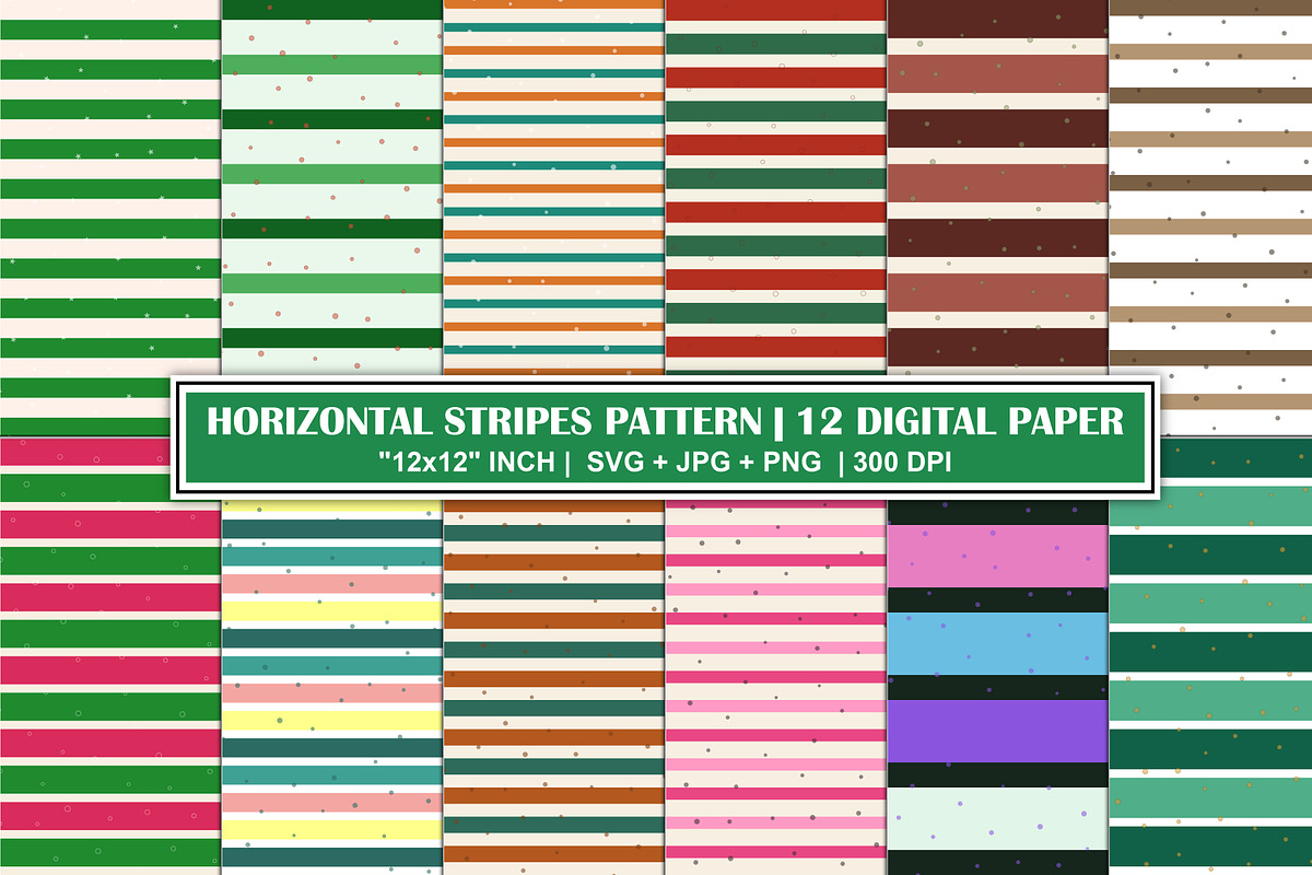 Christmas Horizontal Stripe Patterns, a Pattern Graphic by Gfx Expert Team (Photo 1 of 3)