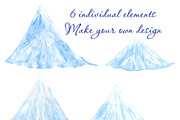 Snowing Watercolor clipart, an Illustration by AqwaColor (Thumbnail 4 of 6)