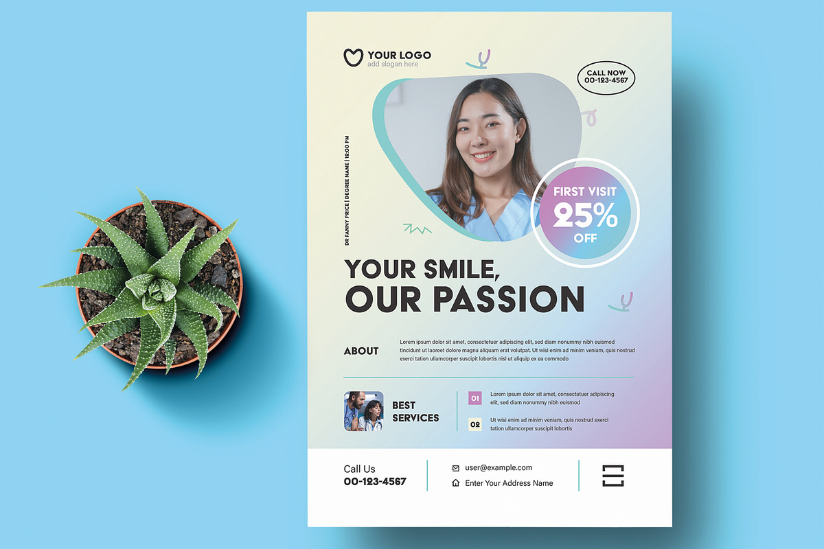 Dental Care Flyer Template Design