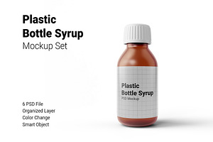 Plastic Bottle Syrup Mockup Set