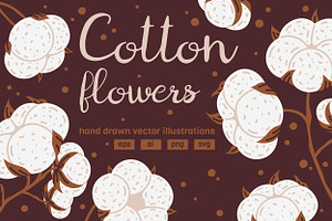 Cotton flowers, a Decorative Illustration by Torontotokio
