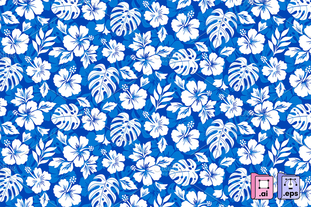 Blue Hawaiian Shirt Pattern, a Pattern Graphic by MISS CHATZ (Photo 1 of 3)