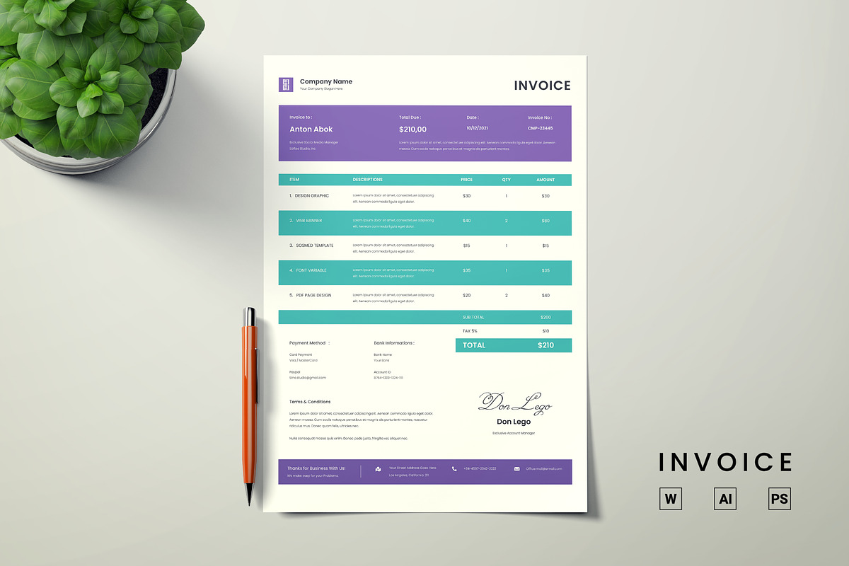 Invoice Templates - San Antonio, a Stationery Template by Aprndy85 (Photo 1 of 3)