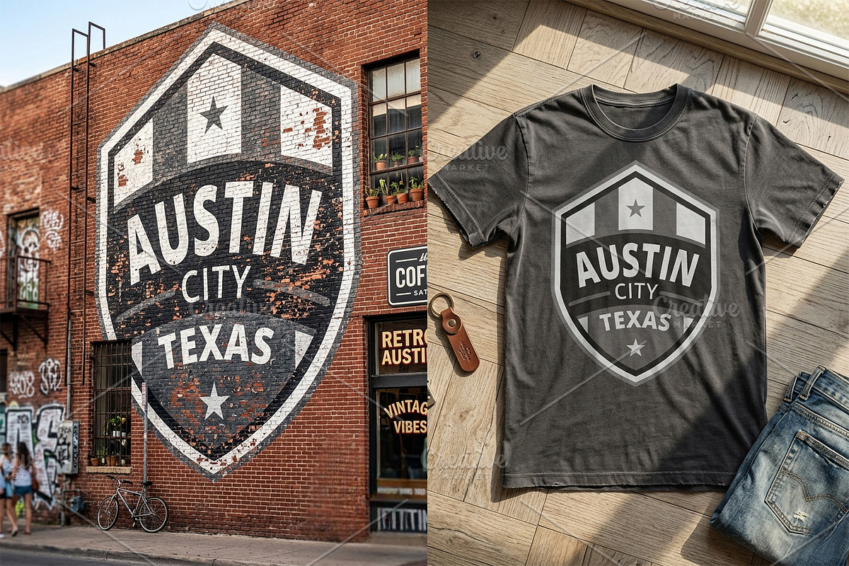 Austin Texas Shield Logo Template, a Branding & Logo Template by Aura Canyon HQ (Photo 1 of 4)