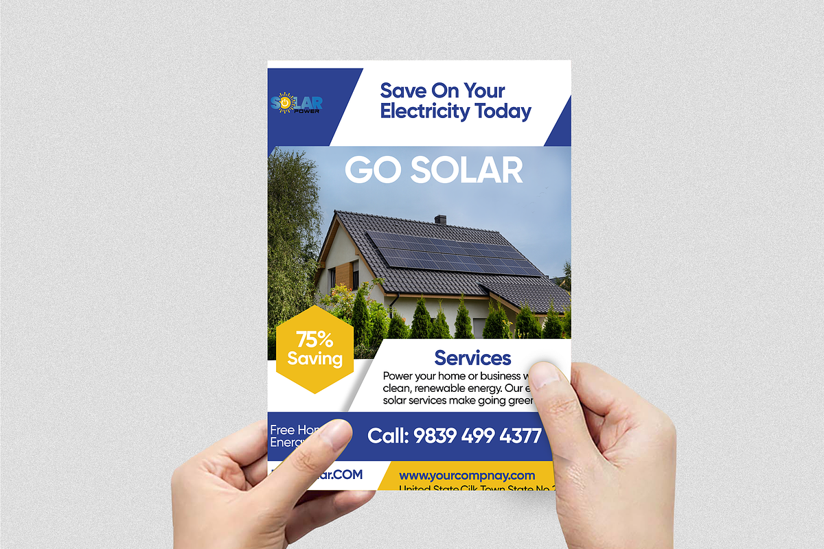 Creative Go Solar Flyer Design, a Flyer Template by Soulfuldesignstudio (Photo 4 of 4)
