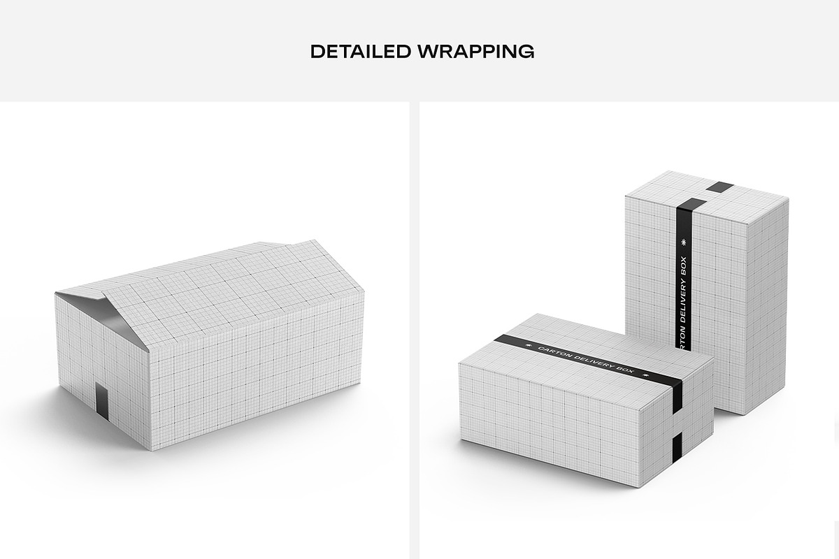 Cardboard Box with Tape Mockup, a Packaging Mockup by RamStudio2 (Photo 10 of 16)