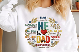 He is Dad PNG, Christian Fathers Day, an Illustration by Designking