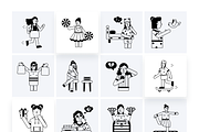 Animated Flat Girls Icons, a Duotone Icon by Prosymbols (Thumbnail 8 of 10)