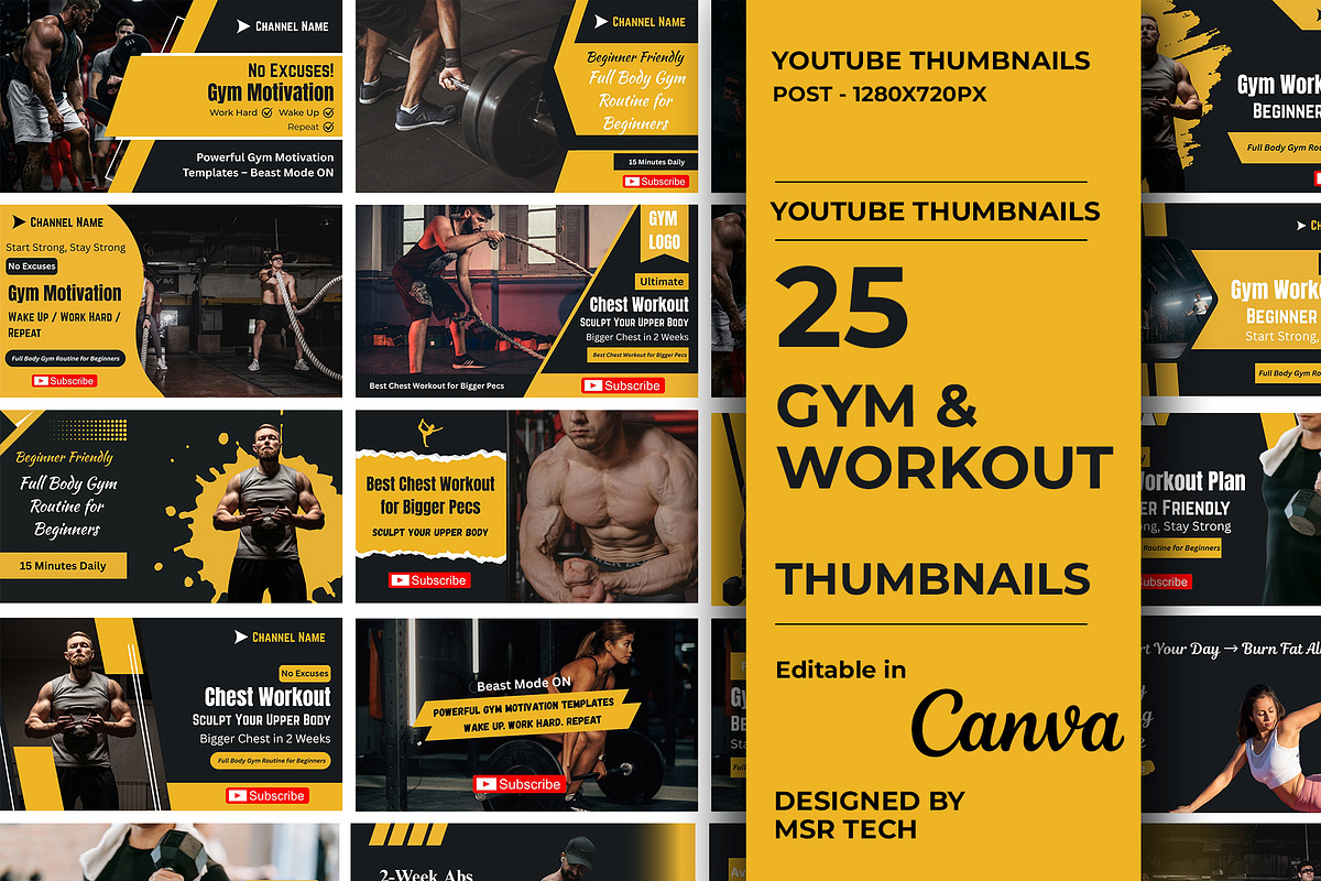 Yoga - Gym - Fitness - Thumbnails, a Social Media Template by Mohammad Sarfaraz (Photo 1 of 6)