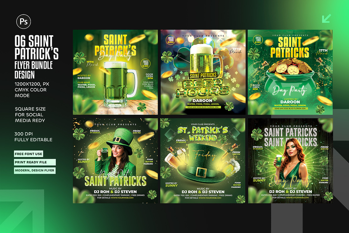 06 Saint Patrick's Flyer Bundle, a Flyer Template by Shajib Shikder (Photo 1 of 7)