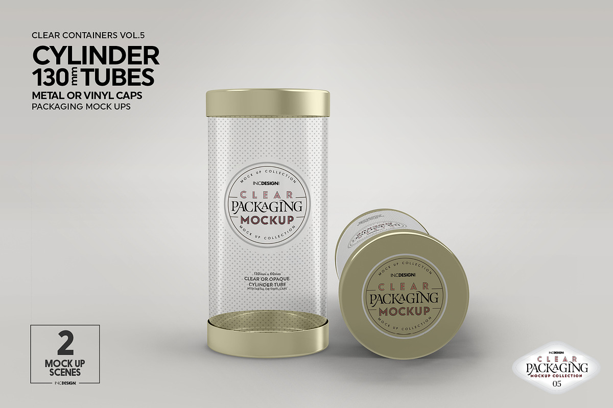 130mm Cylinder Tube Packaging Mockup, a Cups & Container Mockup by INCDesign (Photo 10 of 15)
