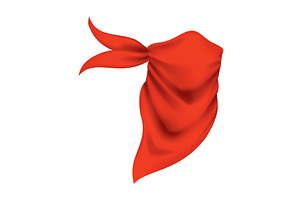Red realistic bandana on neck. Youth, an Object Illustration by the8monkey