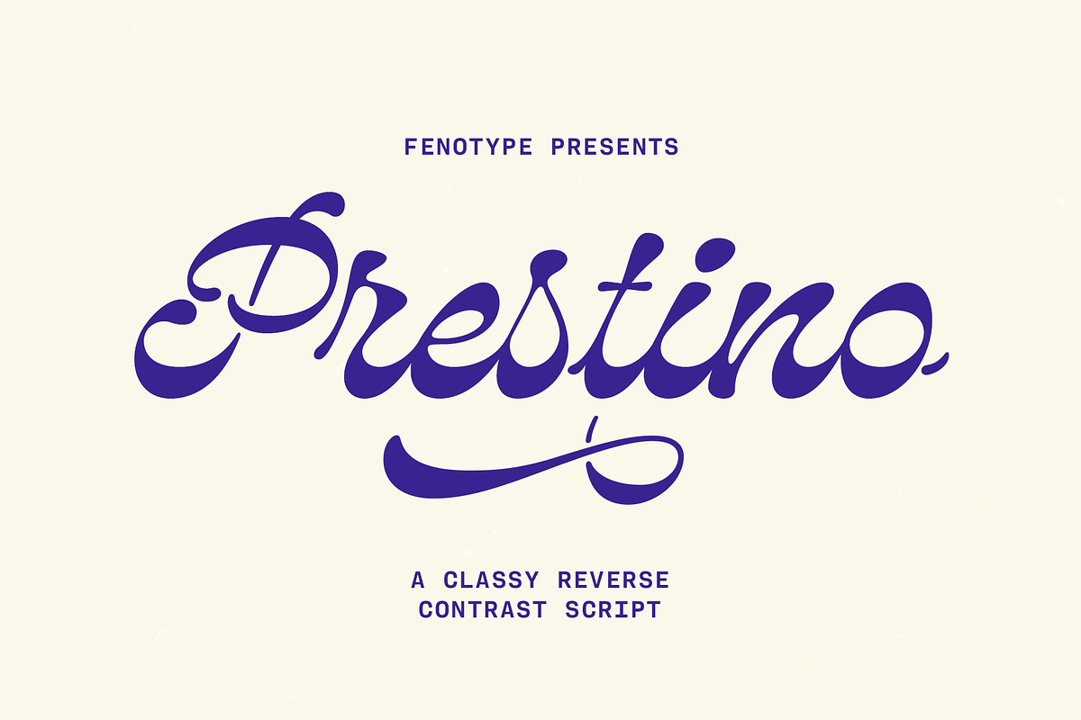 Prestino - Classy Script, a Script Font by Fenotype (Photo 1 of 13)