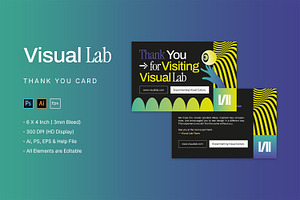 Visual Lab - Thank You Card, a Card Template by StreaksideStd