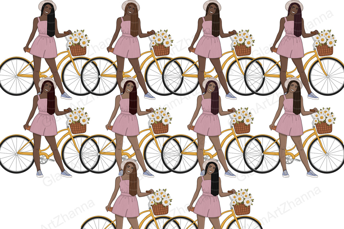 Girl In Hat Clipart | Summer Woman, a Person Illustration by GlamArtZhanna (Photo 3 of 5)