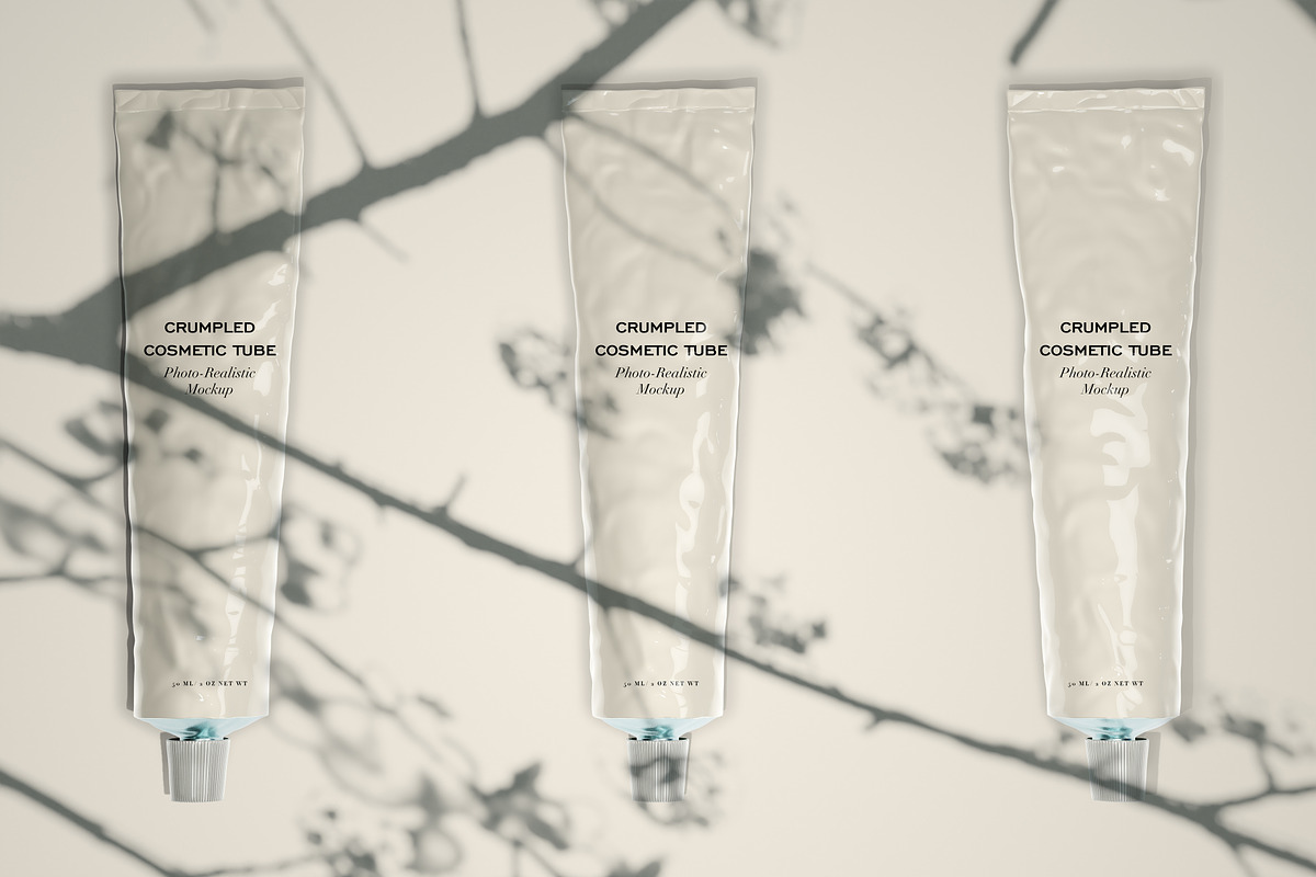 Crumpled Cosmetic Tube Mockup Set, a Product Mockup by Zumrod (Photo 9 of 11)