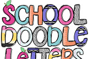 School Doodle Letters PNG Clipart, an Education Illustration by Huckleberry Hearts (Thumbnail 1 of 3)