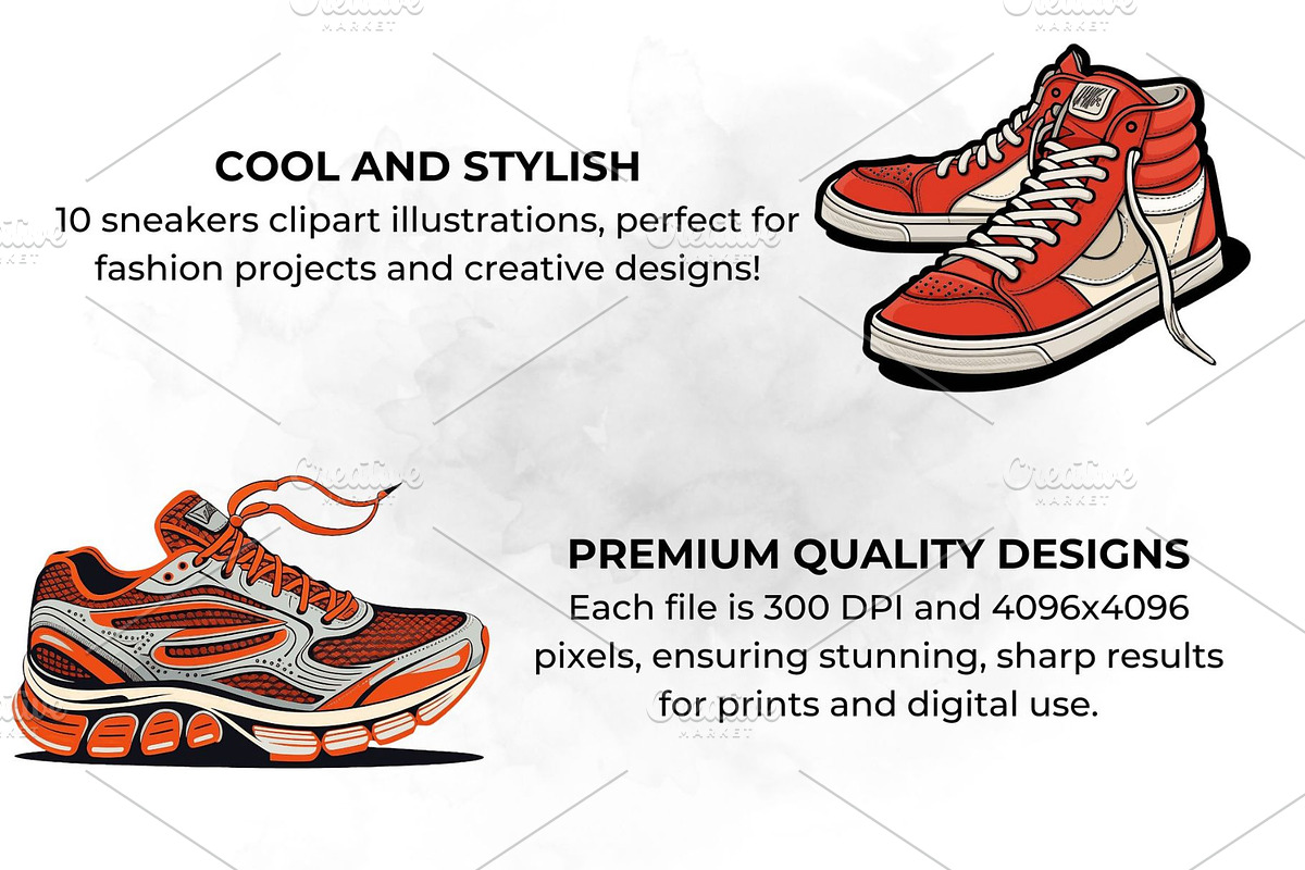 Sneakers Clipart, Footwear Graphics, a Sport Illustration by QM_ART (Photo 3 of 7)