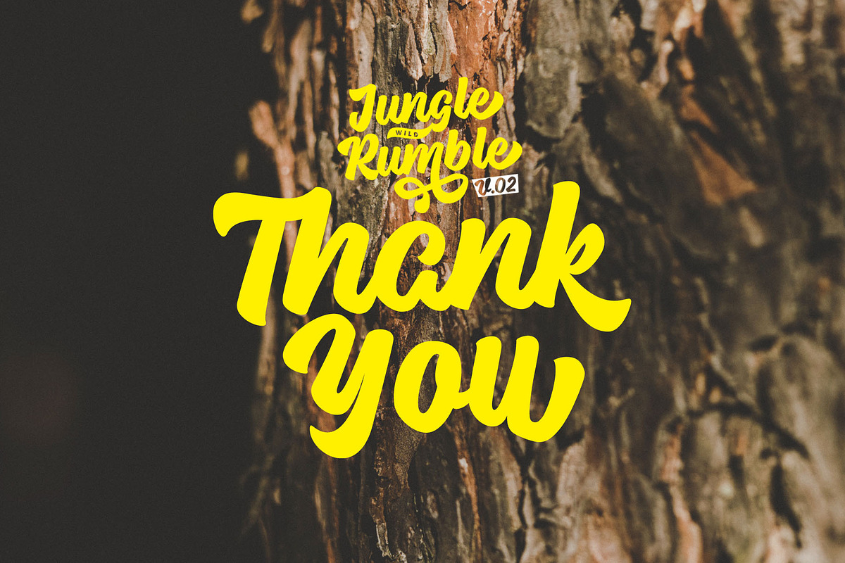 Jungle Rumble - Retro script Font, a Script Font by Four Lines Std. (Photo 10 of 11)