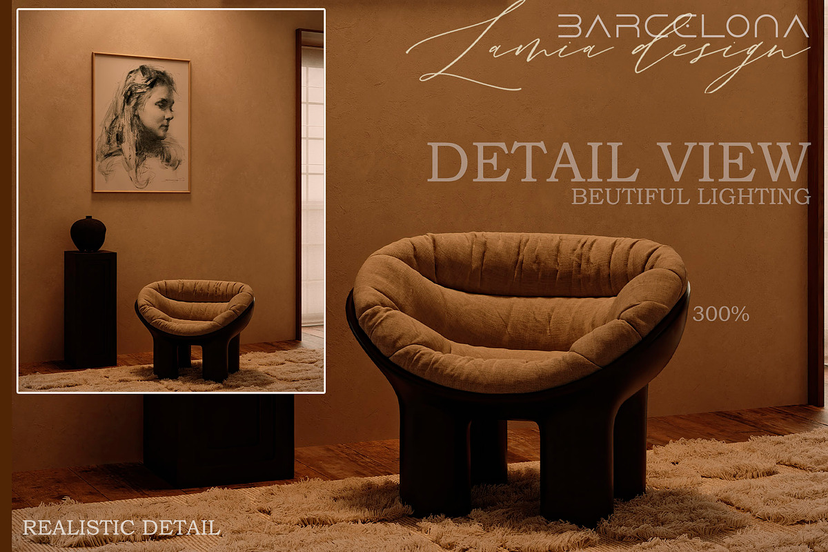 BARCELONA Room Natural FRAME MOCKUP, a Household Mockup by LAMIA DESIGN (Photo 13 of 22)