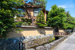 Traditional street with canal in Nagamachi District, Kanazawa, J, a Nature Photo by GoodGoods