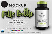 Realistic Pills Bottle V2, a Product Mockup by Black.dot™ (Thumbnail 1 of 5)