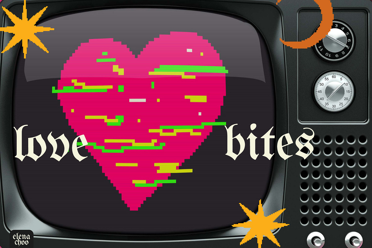 Noir Valentine punk pixel doodles, an Object Graphic by Elena Choo (Photo 12 of 13)