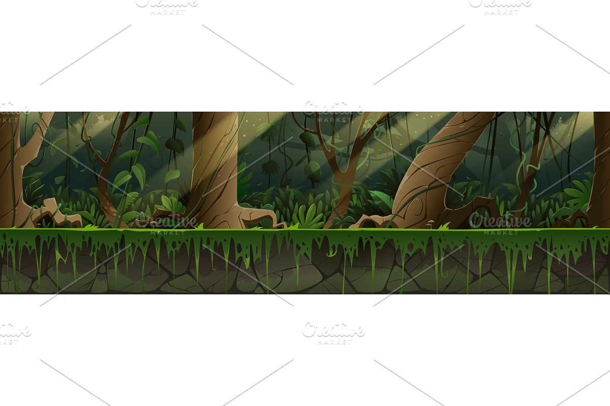 Jungle Forest 2D Background, a Background Graphic by AlexMstudio (Photo 1 of 3)