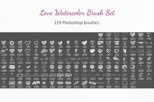 Valentine Watercolor Big Brush Set