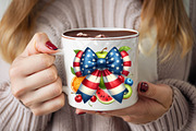 Watercolor 4th of July Coquette Bow, an Illustration by SVGArt (Thumbnail 4 of 8)
