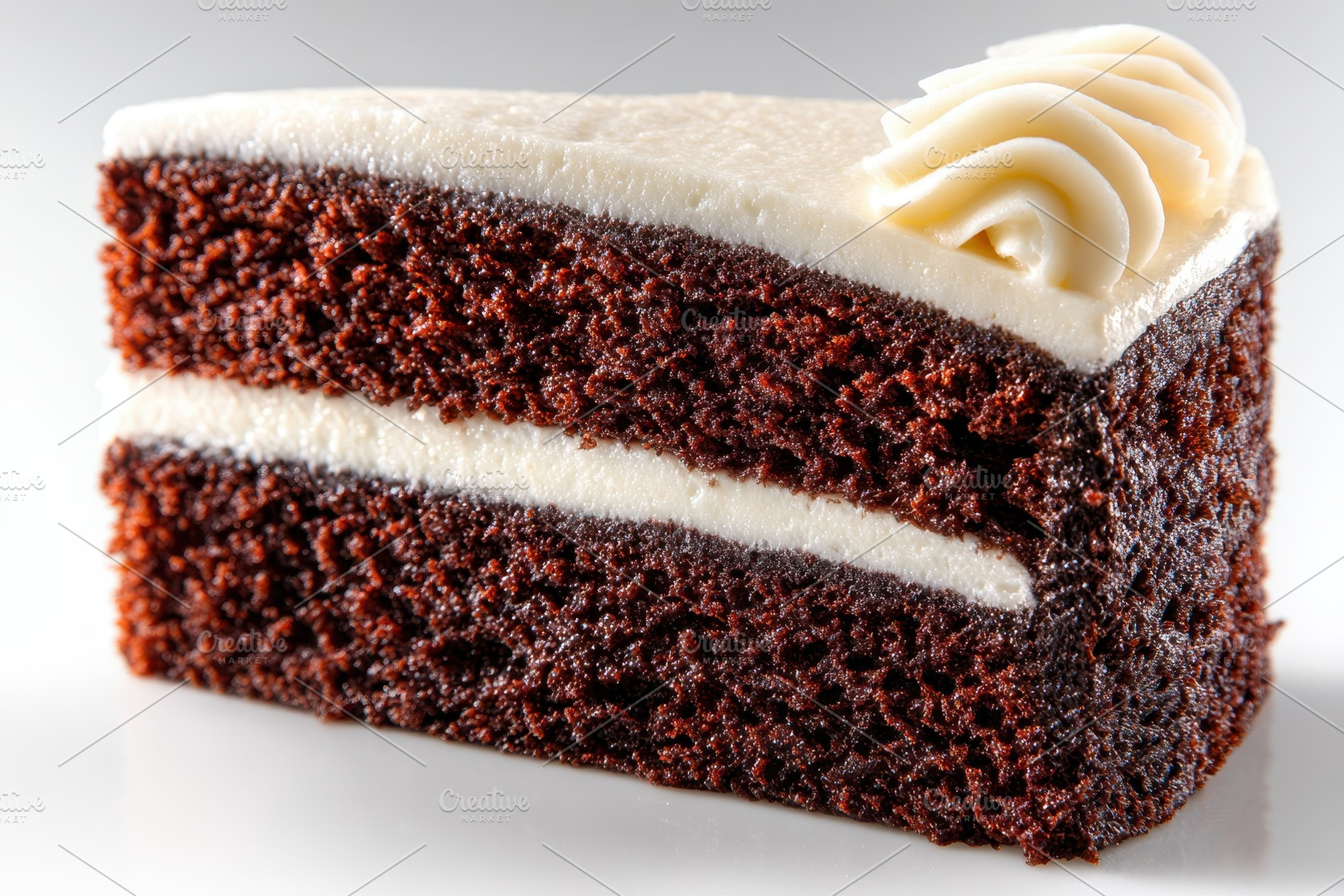 Delicious Chocolate Cake Slice Cream, a Photo by Pixeness Studio