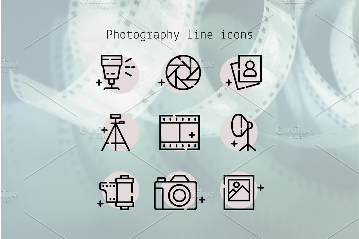 Photography line icons, an Outline Icon by Lyolya Profitrolya (Photo 1 of 2)