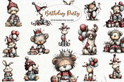 Quirky Birthday Party Animals, an Illustration by Watercolor design (Thumbnail 1 of 7)