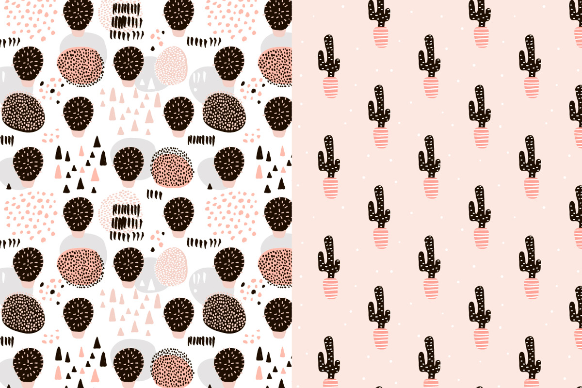 CREATIVE CACTUS BACKGROUNDS, a Pattern Graphic by solmariart (Photo 2 of 4)
