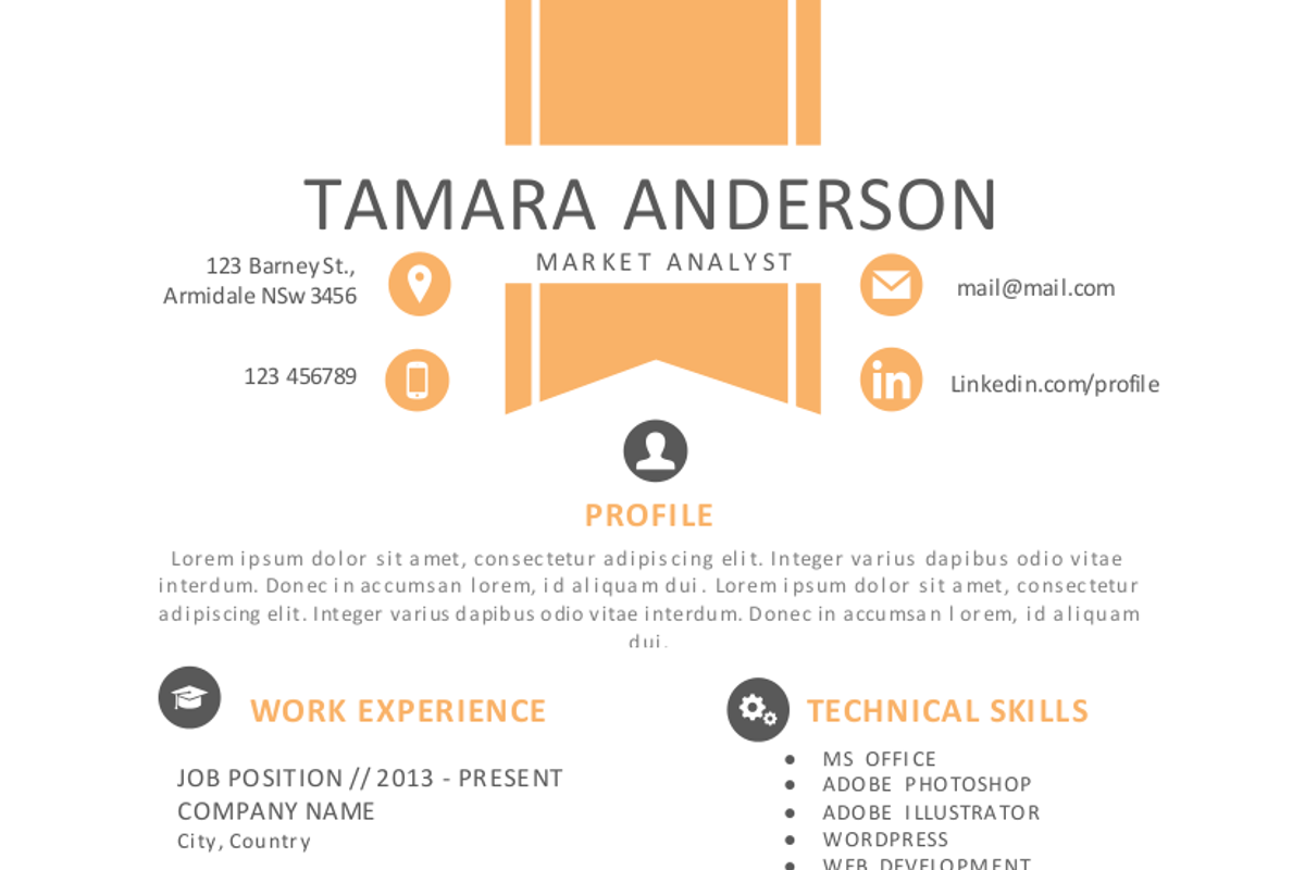 2 in 1 ribbon Word resume pack, a Resume Template by Inkpower