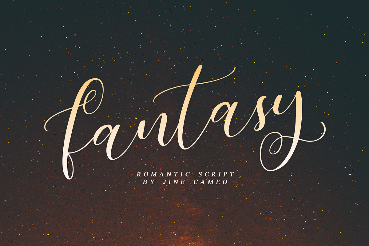fantasy romantic script, a Script Font by Quothron (Photo 1 of 7)