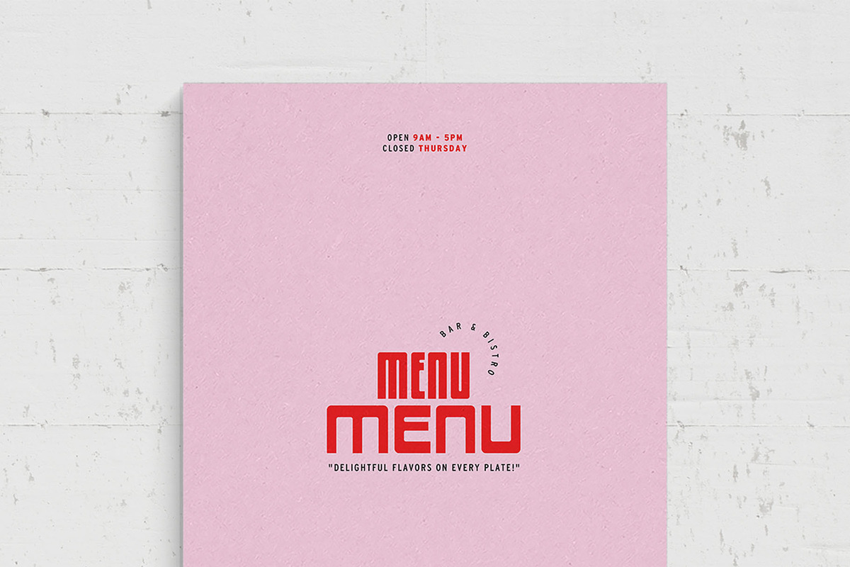 Pink Menu Template, a Flyer Template by BrandPacks