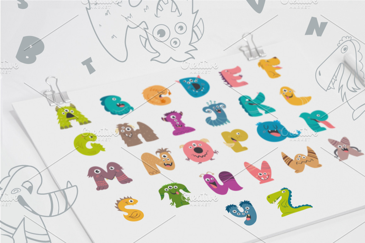 A-Z Monster Alphabet, a Graphic by Mallinka (Photo 5 of 8)